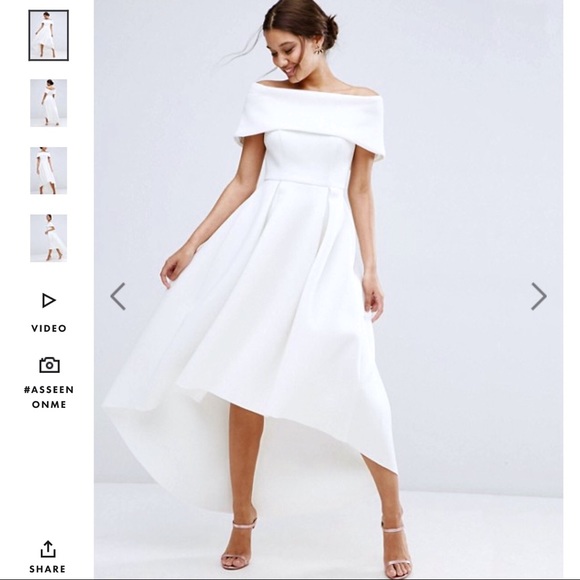 ASOS Off The Shoulder Scuba Dip Back Maxi Dress - Picture 3 of 8